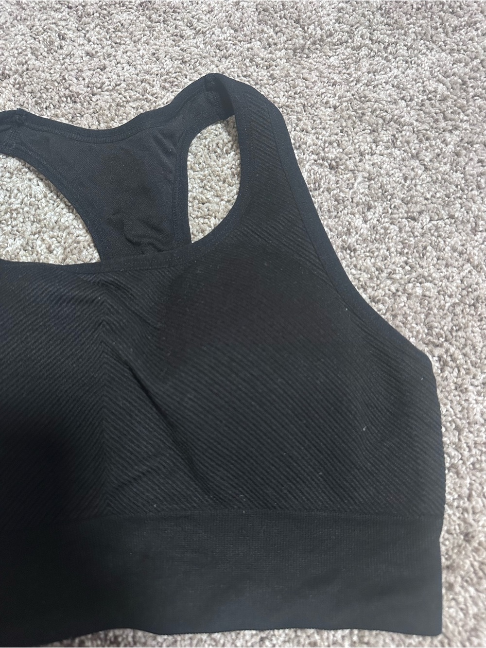 Black Racerback Sports Bra - Picture 2 of 3